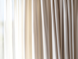 Obraz premium fabric folds - curtains on the window, close-up shot 