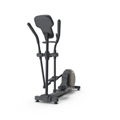 Black Elliptical Cross Trainer Machine Isolated on Transparent Background