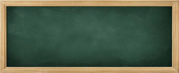 The empty chalkboard waiting for new lessons and creativity.