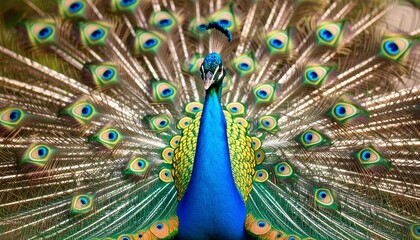 Obraz premium Peacock Displaying Feathers