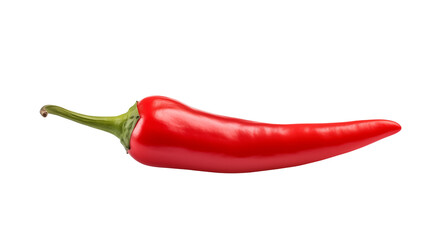 A single red chili pepper isolated on a transparent background