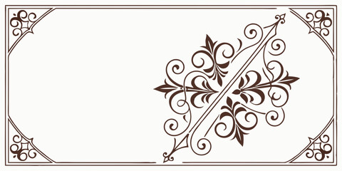 black and white floral ornament frame and Eslimi Tazhib Iranian Art Design Text Box Text Input Area Floral Vector Old Vintage Art