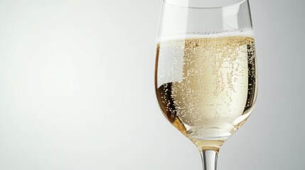 A sparkling toast Celebrating a special occasion with a glass of fizzy champagne and delicate bubbles set