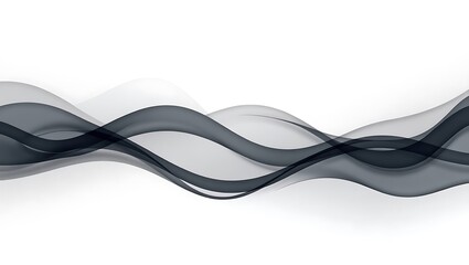 Fototapeta premium A sleek and professional vector background featuring dark gray, graphite, and silver-black flowing wave shapes across a white base. Subtle gray halftone dots emerge from the corners