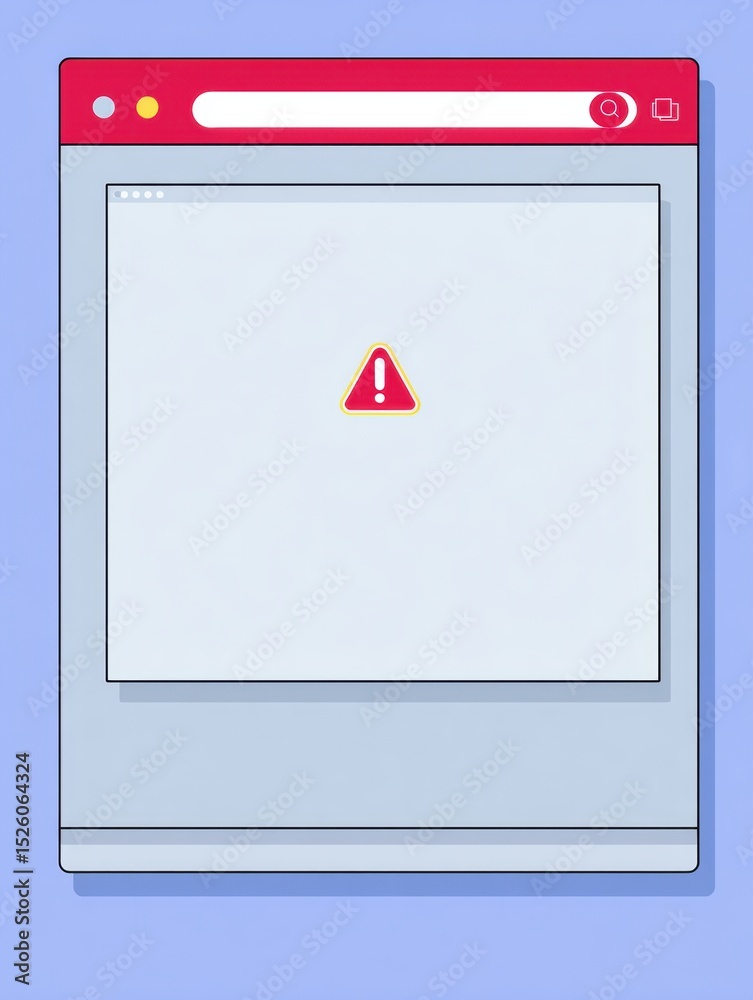 Poster Browser Window Hijacked by Fake Alert With Alarm Emoji Displayed on a Blank Side in a Digital Environment