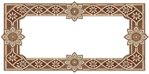 black and white floral ornament frame and Eslimi Tazhib Iranian Art Design Text Box Text Input Area Floral Vector Old Vintage Art