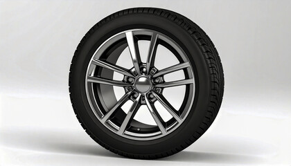 Obraz premium Modern Car Wheel and Tire Isolated on Light Background for Automotive and Transportation Design
