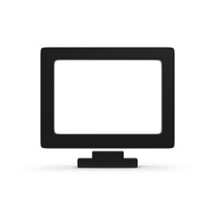 Black Monitor Frame Icon Isolated on Transparent Background