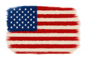 American flag waving gracefully in the wind, featuring a transparent background, perfect for enhancing various digital projects