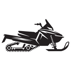 Agile Snowmobile silhouette on snowy trails – Snowmobile illustration – Minimalist Snowmobile vector – Vehicle silhouette

