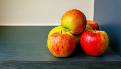 the apple on the table is so beautiful