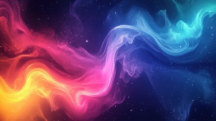 Fototapeta premium Colorful nebula swirls with stars illustrating a cosmic background scene