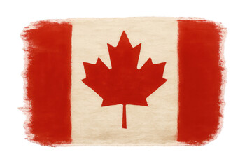 Canadian flag graphic featuring maple leaf symbol, representing national identity and cultural heritage