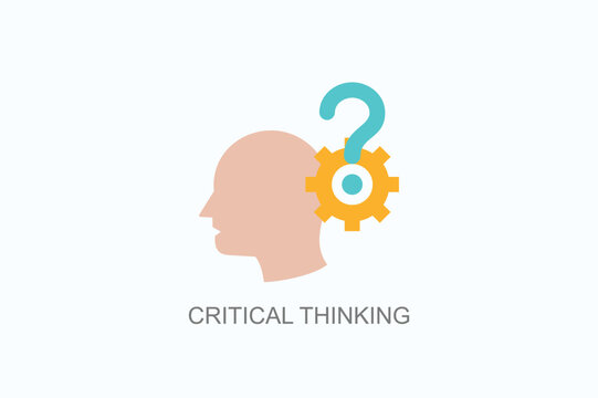 Critical Thinking Icon Or Logo Isolated Vector Illustration