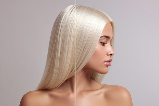 Stunning Before and After: Platinum Blonde Transformation. See the difference in hair quality and radiance in this incredible makeover!
