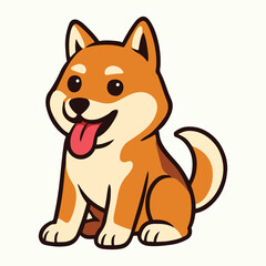 Vector illustration of a Doge-inspired cartoon character with clean lines and expressive features. Perfect for meme designs, branding, and digital artwork.