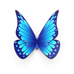 Bright Blue Fantasy Butterfly Isolated on Transparent Background