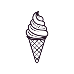 Modern Ice Cream Logo Design – Minimalist Vector Badge for Dessert Shops & Cafés Ice cream logo clipart set. Colorful cone ice cream icon clip art in pictogram style vector illustration color pastel 