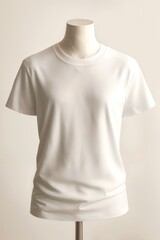 Plain White T-Shirt on Mannequin – Blank Apparel Mockup for Fashion Design