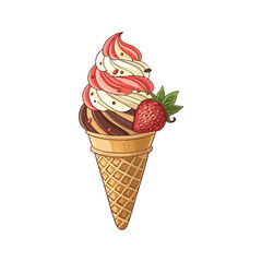 Modern Ice Cream Logo Design – Minimalist Vector Badge for Dessert Shops & Cafés Ice cream logo clipart set. Colorful cone ice cream icon clip art in pictogram style vector illustration color pastel 