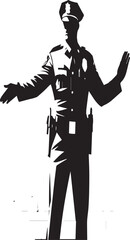  Police Officer with Arms Outstretched Silhouette