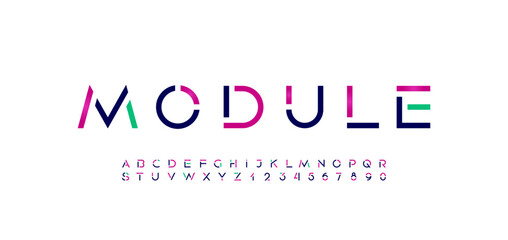 Font stencil alphabet, cut out letters from A to Z and numbers from 0 to 9, vector illustration 10EPS.