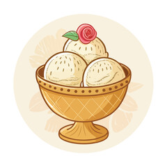 Modern Ice Cream Logo Design – Minimalist Vector Badge for Dessert Shops & Cafés Ice cream logo clipart set. Colorful cone ice cream icon clip art in pictogram style vector illustration color pastel 