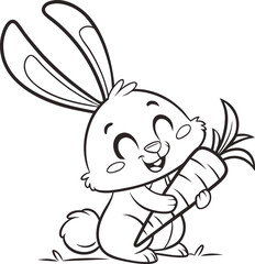 bunny painting easter egg and some flowers, coloring page ready to print on standard 8.5x11 inch paper easter bunny easy coloring page 