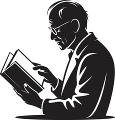 old man reading a book
