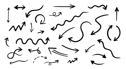 Hand drawn arrows, pointers of various styles for presentation, social media post and graphic design etc 