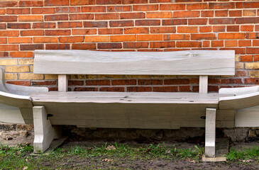 Beautiful old solid wood bench for relaxation.