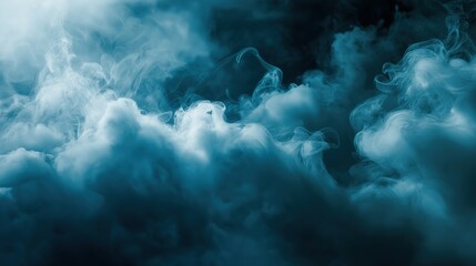 Ethereal dry ice mist blending with gradient light, evoking a serene and mysterious ambiance