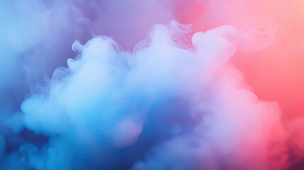 Ethereal dry ice mist blending with gradient light, evoking a serene and mysterious ambiance
