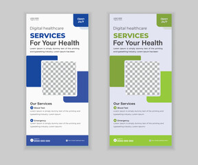 Obraz premium Minimalist Medical Roll-Up Banner and DL Flyer Design for Doctor Services