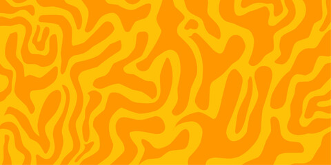 Vibrant orange and yellow abstract swirl pattern creating a bold, eye-catching animal print background.