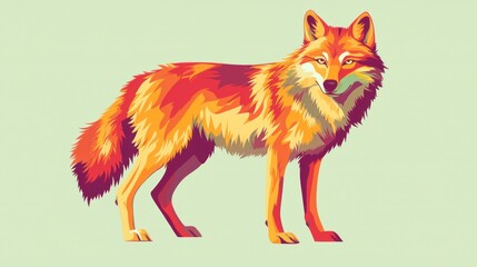 Obraz premium Vibrant stylized illustration of a wolf