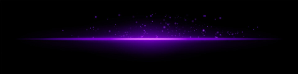 Pink digital flare. Bright glowing line with soft radial particles on black background. Great for sci-fi, energy, digital wave, futuristic visual effects.