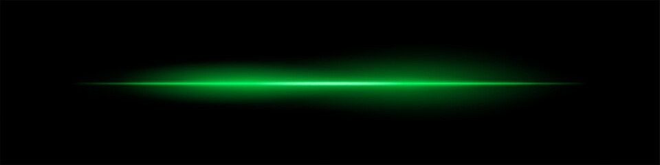 Obraz premium Green power streak. Focused beam with intense glow and wide radial blur, creating hot energy feel on black background. Great for sci-fi, flame, speed visuals.