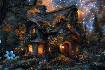 Obraz premium A whimsical and enchanting scene, inviting viewers into a world of fairytale magic.
