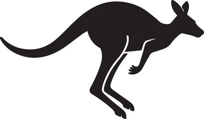Obraz premium Silhouette of a kangaroo hopping across