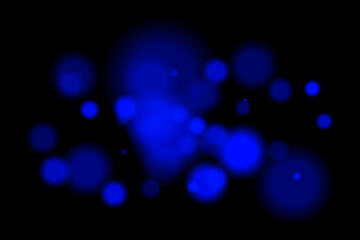 Blue glowing bokeh. Radiant soft blur orbs with layered depth and cool tones on black. Suitable for digital, tech, night and dreamy light visuals.