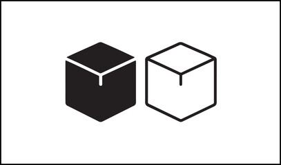 Box vector in solid black and outline design format