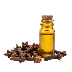 Clove Buds with Essential Oil Vial – Aromatic Spice and Wellness Theme