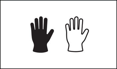 Obraz premium Gloves vector outline and silhouette design