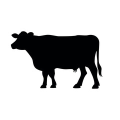 Cow side view silhouette vector design