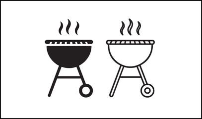 Grill vector outline and silhouette design