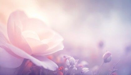 Fototapeta premium abstract summer illustration with a field of flowers and the sky, dramatic landscape