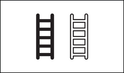 Ladder vector outline and silhouette design