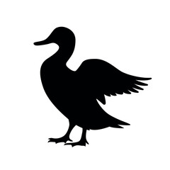Duck standing silhouette vector graphic design