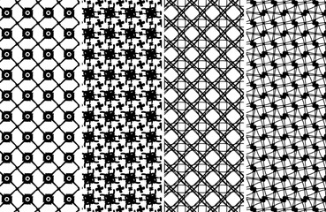 Elegant Black and White Geometric Patterns Seamless Textures for Design Projects